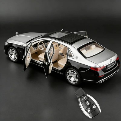 Key Control 1:22 Benz Maybach S680 Diecast Car Model Sound Light Kids Toys Gift