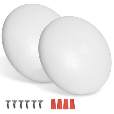 RVZONE 2 Pack RV LED Ceiling Puck Light Boat 2 Pack/Cool White, White 