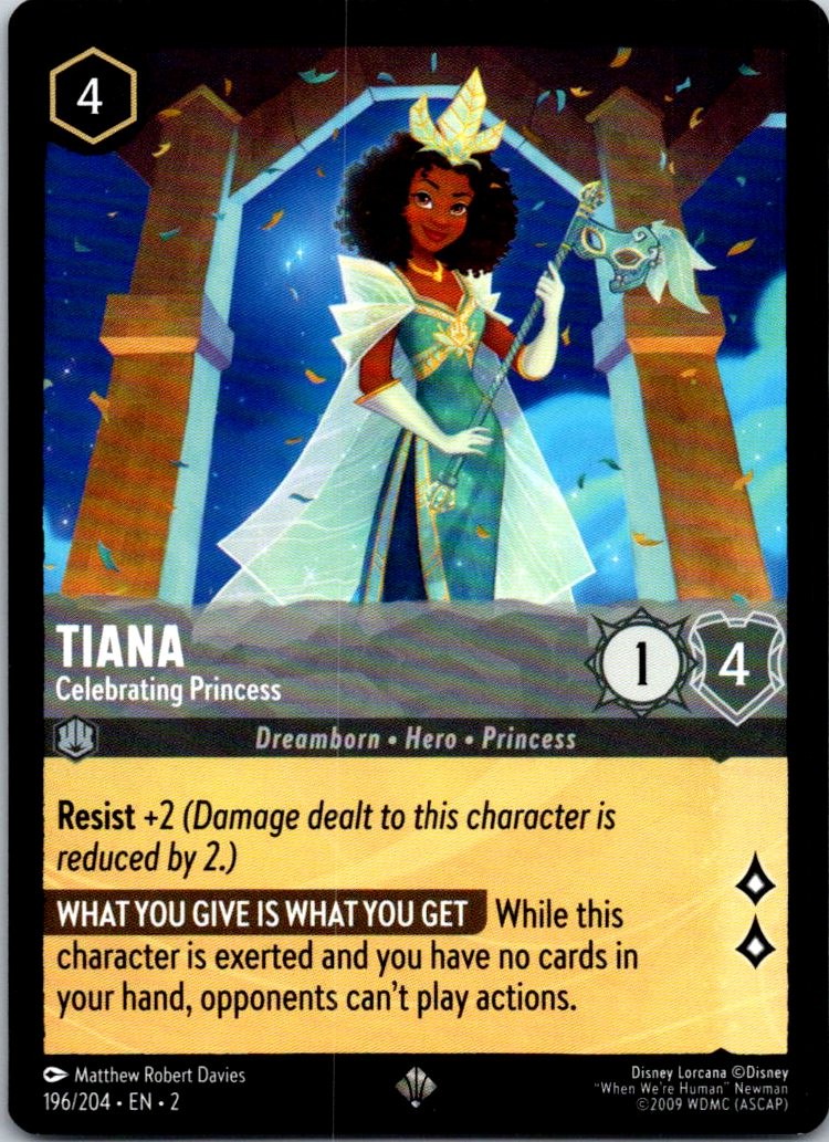 Tiana - Celebrating Princess - 196/204 - Rise of the Floodborn - Lorcana - NM