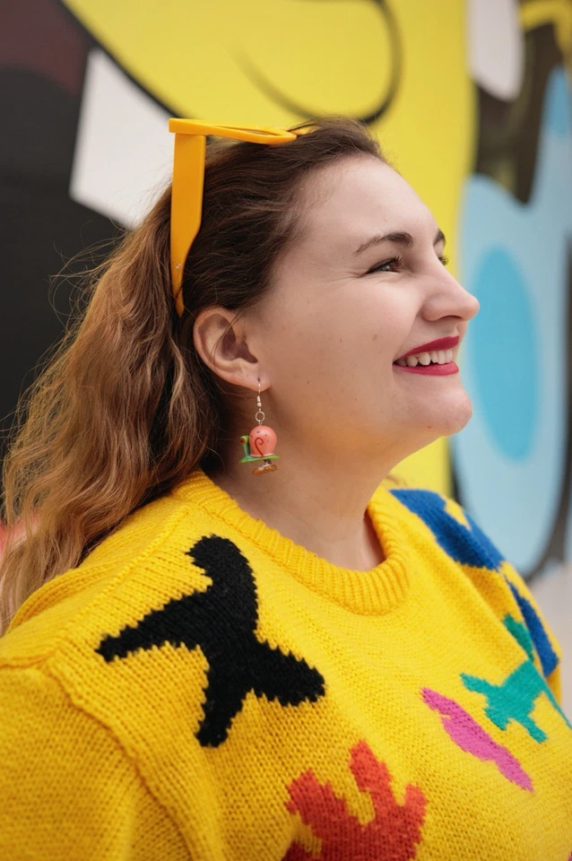 Pendientes colgantes de caracol Bob Esponja Gary - Hechos con mini figuras vintage sin existencias Foto 2 de 3