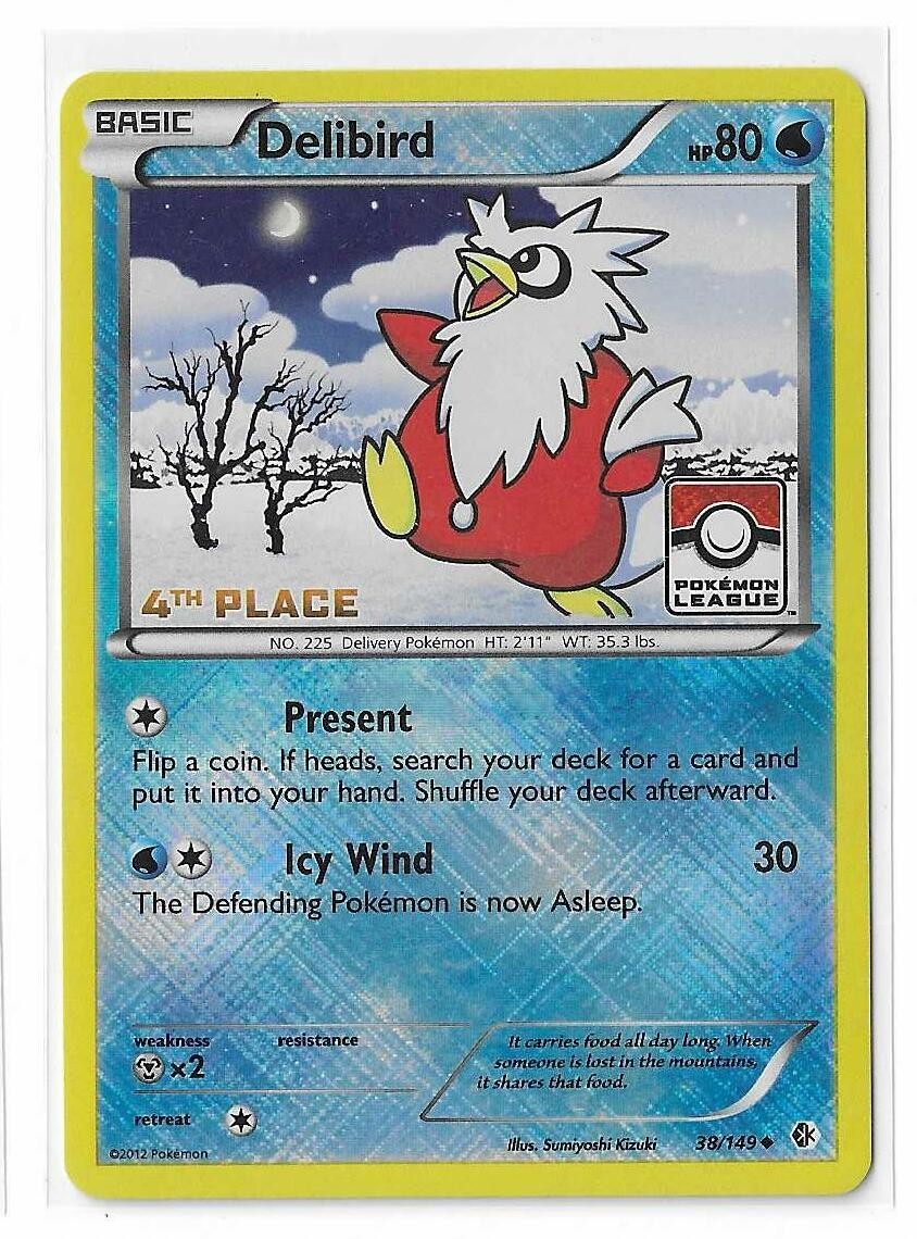 Pokemon Card Delibird 38/149 4th Place Crosshatch Holo Pokemon League NM