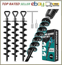 Ground Anchors Screw in, Heavy Duty Ground Trampoline Stakes High Wind Tent Stak