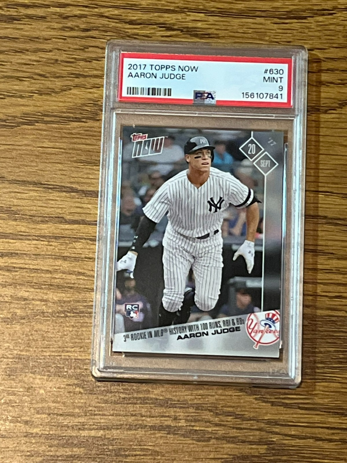 2017 TOPPS NOW #630 AARON JUDGE RC PSA 9