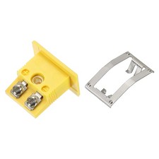 K Type Panel Mount Thermocouple Female Mini Socket 220°C(428°F) Yellow