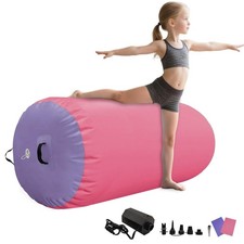 Air Roller Gymnastics Barrel Inflatable Tumbling Roller Air Mat with Electric...