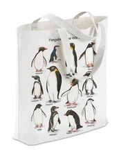 Penguin Tote Bag, Penguin Canvas Shopping Reusable Grocery Gift Bags with Han...
