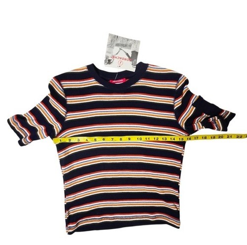 NWT Vintage Jordache Dead Stock Striped Baby Tee Short Sleeve Shirt Medium - Picture 7 of 7