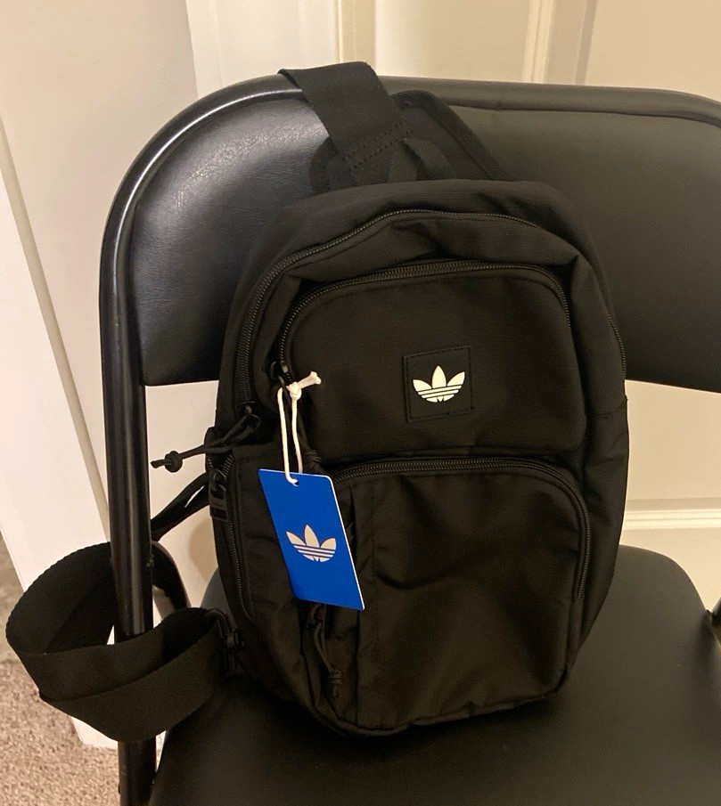 adidas Originals Utility Sling Bag Black Small Trefoil Logo Crossbody Zip