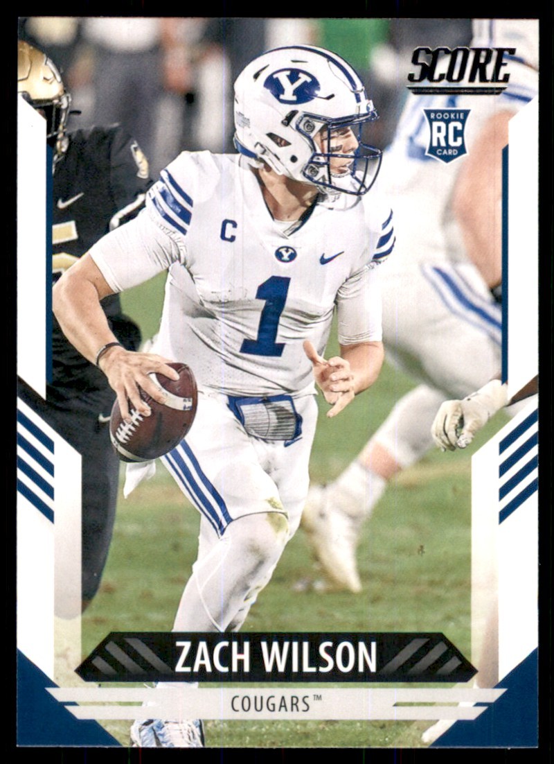 2021 Score Zach Wilson Rookie BYU Cougars #304