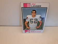 JIM LANGER 1973 Topps Card #341 Rookie Rc MIAMI DOLPHINS HOF Exc. rookie card picture