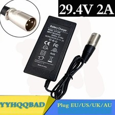 29.4V 2A Charger for Multi-Voltage Lithium Battery Packs 100-240V Input 