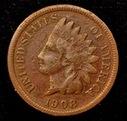 1908-S Indian Head Cent 1c RARE Key Date 3rd Lowest Mintage Fine-XF Features