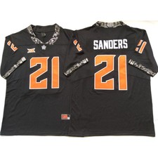 3 Colors Oklahoma State Cowboys 21# Barry Sanders Jersey All Stitched