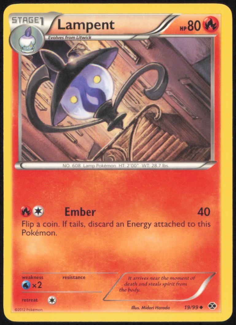 LAMPENT 19/99 UNCOMMON NEXT DESTINIES POKEMON LIGHTLY PLAYED