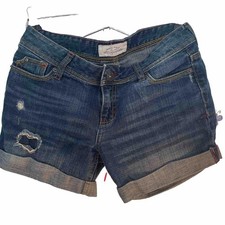 A ropostale womens Blue Jean Denim shorts distressed size 3/4