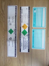 Scuba diving gas stickers and tables