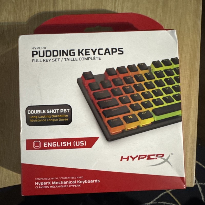 HyperX Pudding Keycaps - Full Key Set - PBT - Black - English (US) Layout - 104