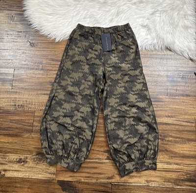 Bryn Walker Size 2XS Wyatt Memory Crunch Geo Print Jacquard Crop Pants Giza NWT