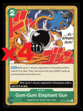 4X One Piece Card Game Gum-Gum Elephant Gun OP13-038 Uncommon NM