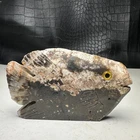 Natural Crystal Mineral Specimen. Agate. Hand-carved FISH.Statue.BN