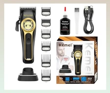 KEMEI Professional Hair Clippers for Men, Adjustable Kit with Charging Base