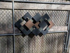 Vintage Mid Century Modern Wall Sculpture Paul Evans Type Cubist Metal