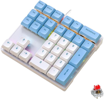 Mechanical Numpad Rainbow Backlit Smooth Red Switches Wired USB Number Pad 33