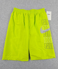 Nike Swim Boys Size Large Swimming Trunks Shorts Green Logo Bathing Suit NEW