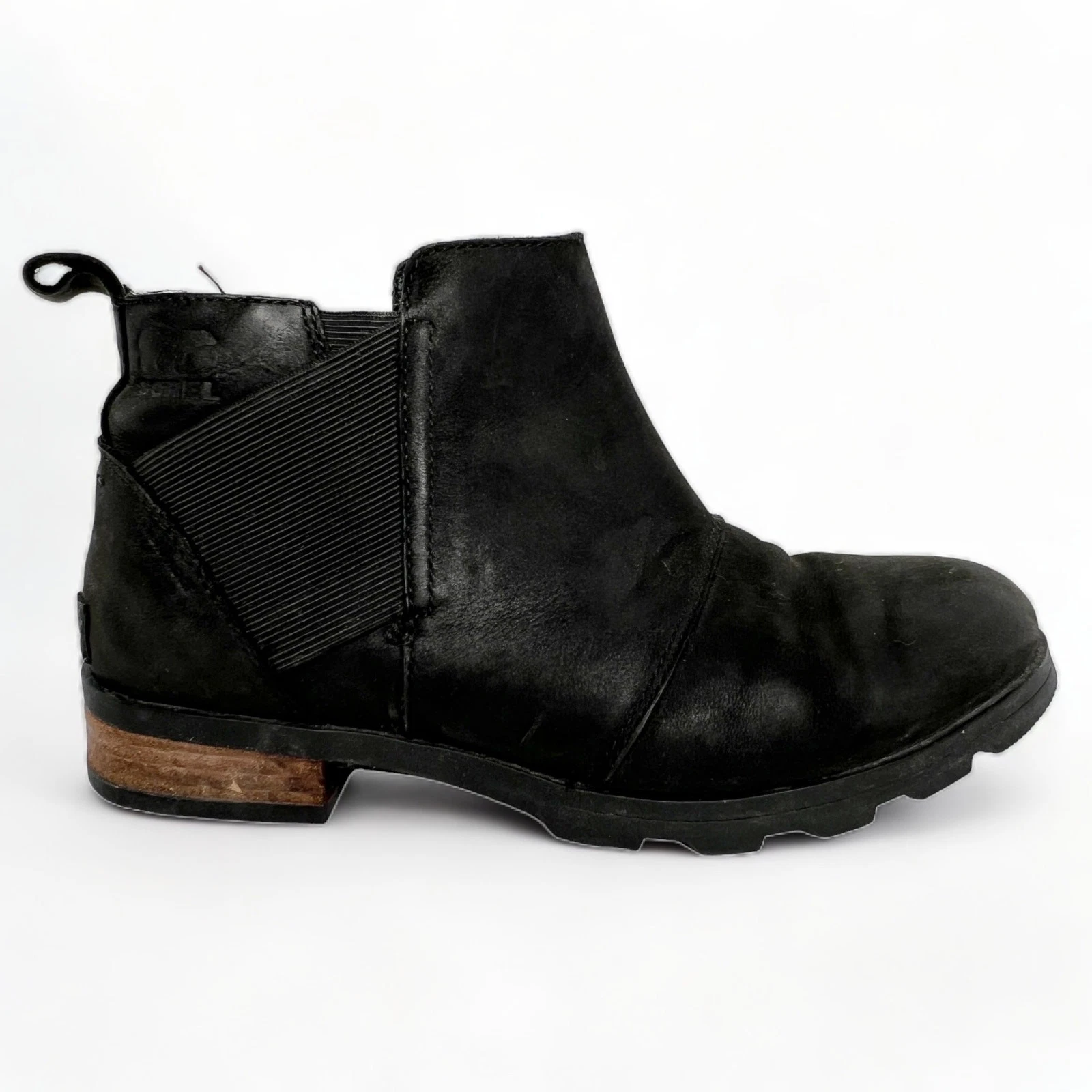 sorel emelie chelsea waterproof leather boots