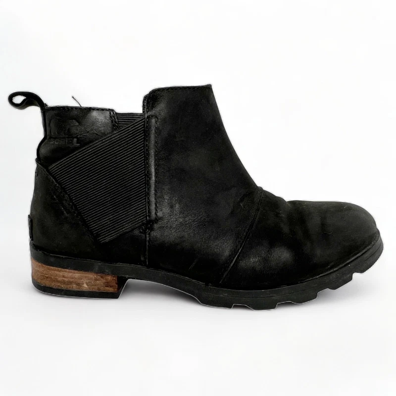 sorel emelie chelsea waterproof leather boots