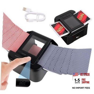 M1 Rechargeable Automatic Card Shuffler with AUTO & Manual Mode, Low Black