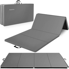 Balancefrom 10X4 Feet 4-Panel Folding Gymnastics Mat   2-Inch Thick Pad with Vin