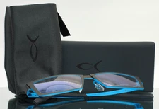 BLACKFIN BF448 Shetland 470 Black Blue Mens Rectangle Eyeglasses 53-16-145 B:26