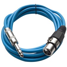 Seismic Audio 10ft TRS to XLR Female Balanced Patch Cable Blue SATRXL-F10