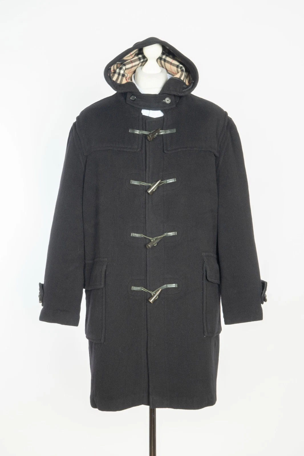 Burberry — Burberry London Black Wool Men's Trench Duffle Coat USA Jacket Size L