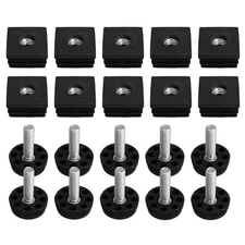 10PCS Thread Black Plastic Furniture Chair Leg Plug Blanking End Caps Insert