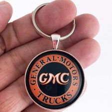 Vintage GMC Trucks and Trailers Sign General Motors 1.2" Diameter Keychain