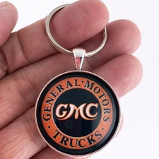 Vintage GMC Trucks and Trailers Sign General Motors  1.2" Diameter Keychain