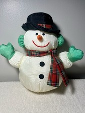 11in Vintage 1993 Gibson Greetings Merry Makers Nylon Snowman Plush Christmas