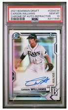 2021 Bowman Chrome Draft Carson William /499 Refractor Auto Psa 10
