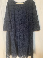 Jessica London Womens 26 3/4 Sleeve Mother Of Bride Groom Dress Navy Blue Lace