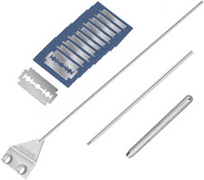 Aquarium Scraper, 25.6" Stainless Steel Scraper Cleaning Razor with 10 Blades fo