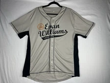 Evan Williams Bourbon Whiskey Baseball Jersey  Mens XL Grey/Black Extra Large