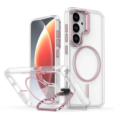 Luxury Clear for Magsafe Magnetic Lens Stand Holder Phone Case for Samsung S25 U