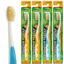 MOUTHWATCHERS Soft Childrens Flossing Manual Toothbrush, Value Pack of 4, Yel...