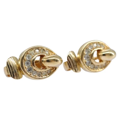 Boucles d'oreilles Dior Rose Des Vents métal doré bijou authentique
