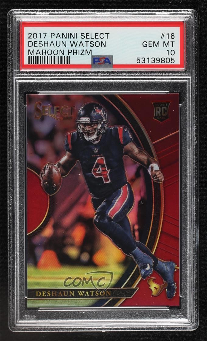 2017 Panini Select Concourse Maroon Prizm 51/99 Deshaun Watson PSA 10 GEM MT nr2