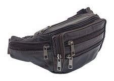 Leather Bum Bag Black Belt Purse  Hip Waist Bags Sports Holiday Travel