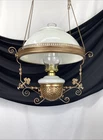 RESTORED Antique Vtg Copper Hanging Oil Lamp Art Nouveau Deco Eastlake Victorian