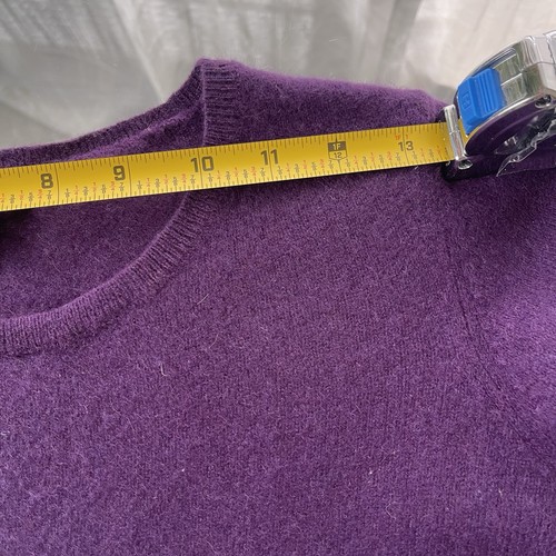 Maglione donna Ann Taylor silenzioso lusso cashmere taglia large viola preppy capsula - Foto 5 di 8